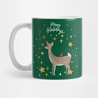 Happy Holidays Christmas Deer Mug